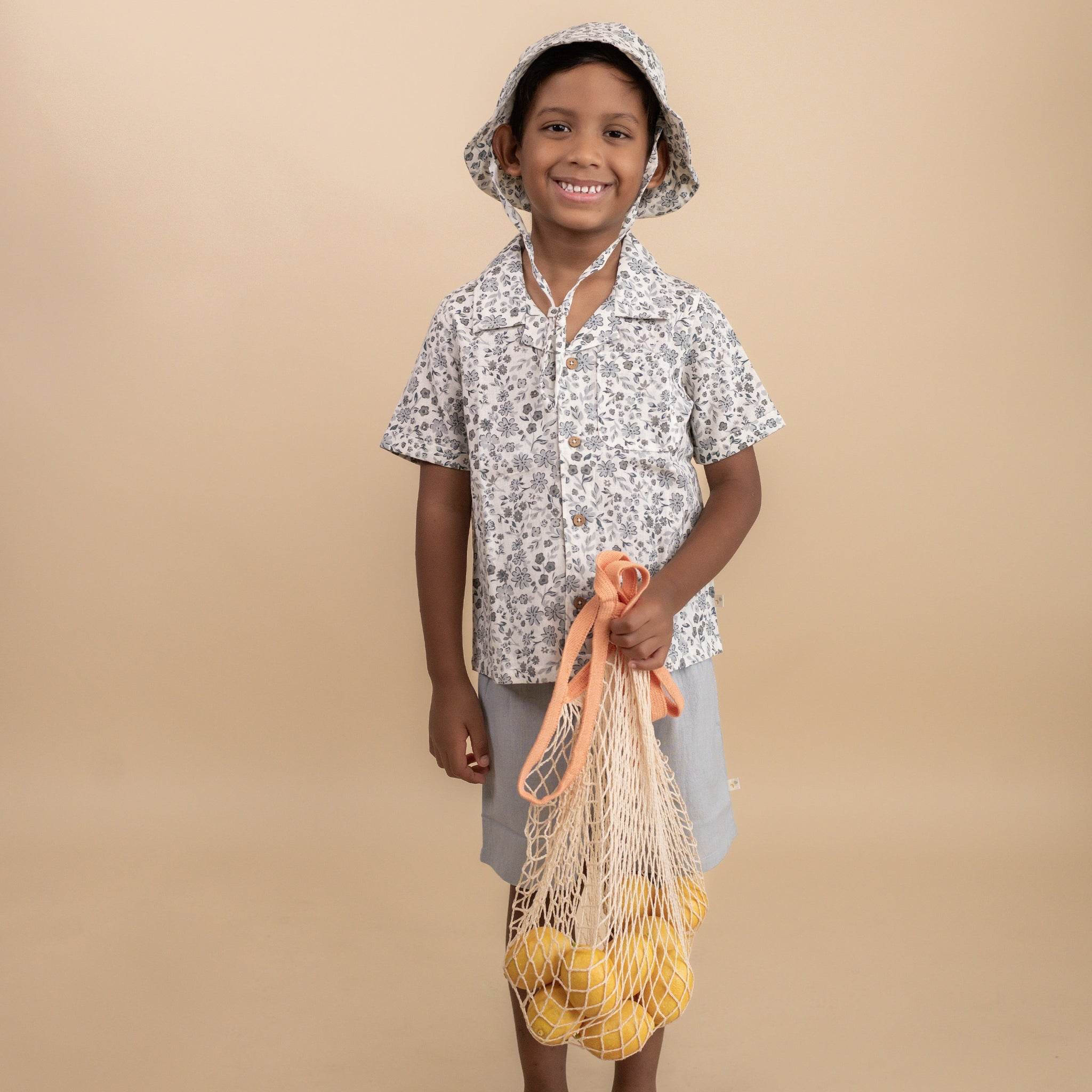 Organic Shirt & Shorts Set - Blue Petunia