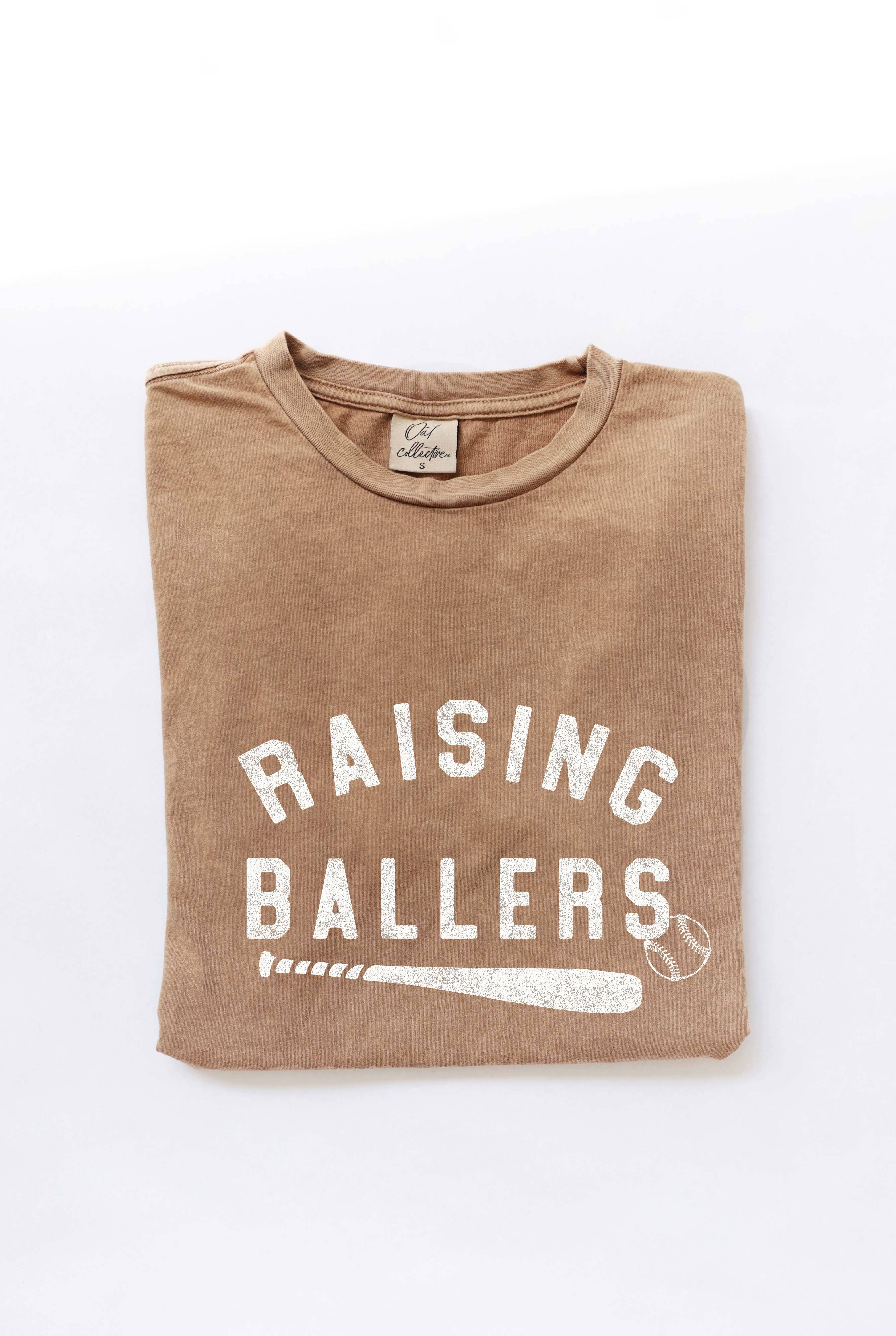 Raising Ballers Mineral Washed Graphic Top-Baseball