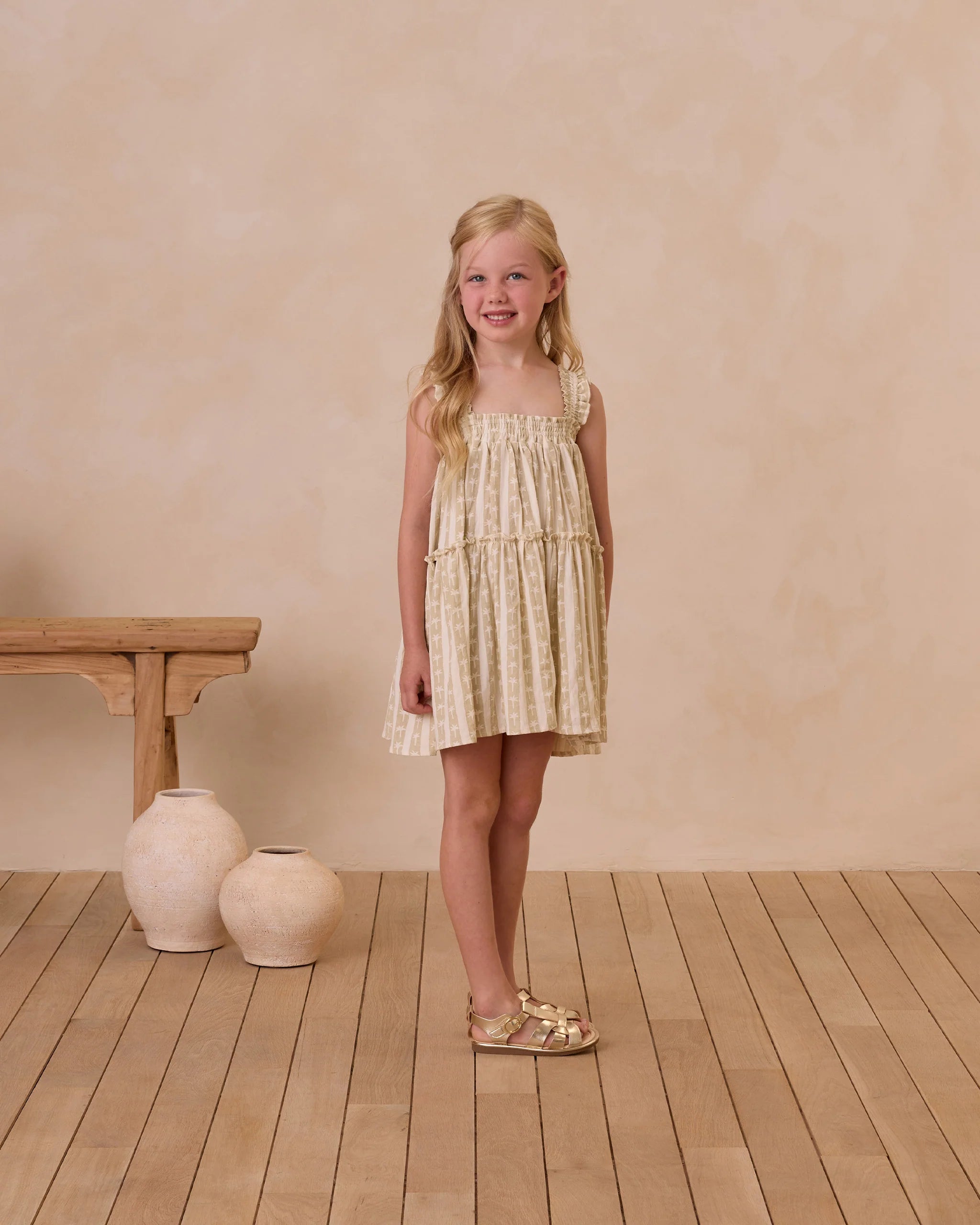 Cicily Dress Palm Stripe