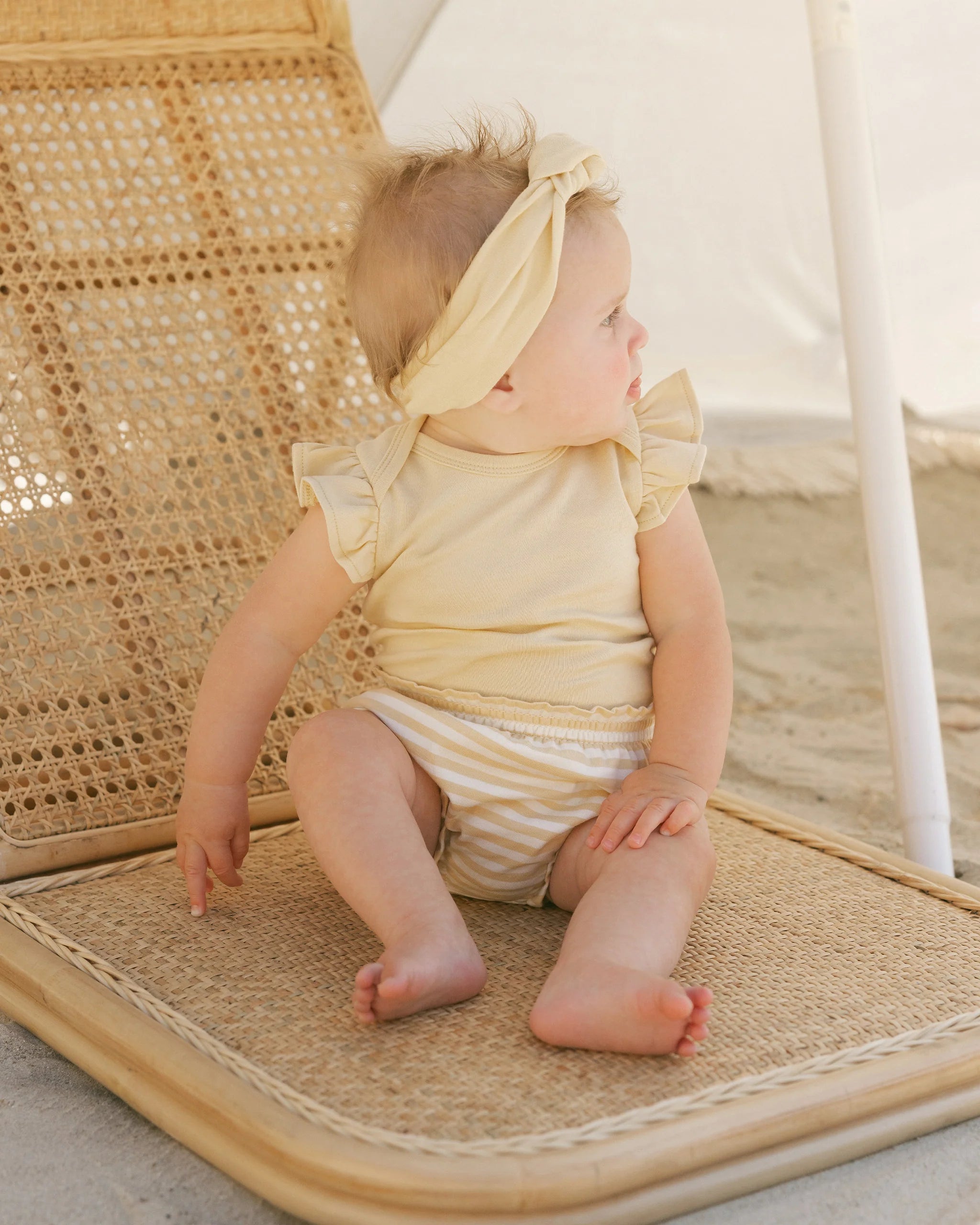 Flutter Sleeve Bodysuit - Yellow