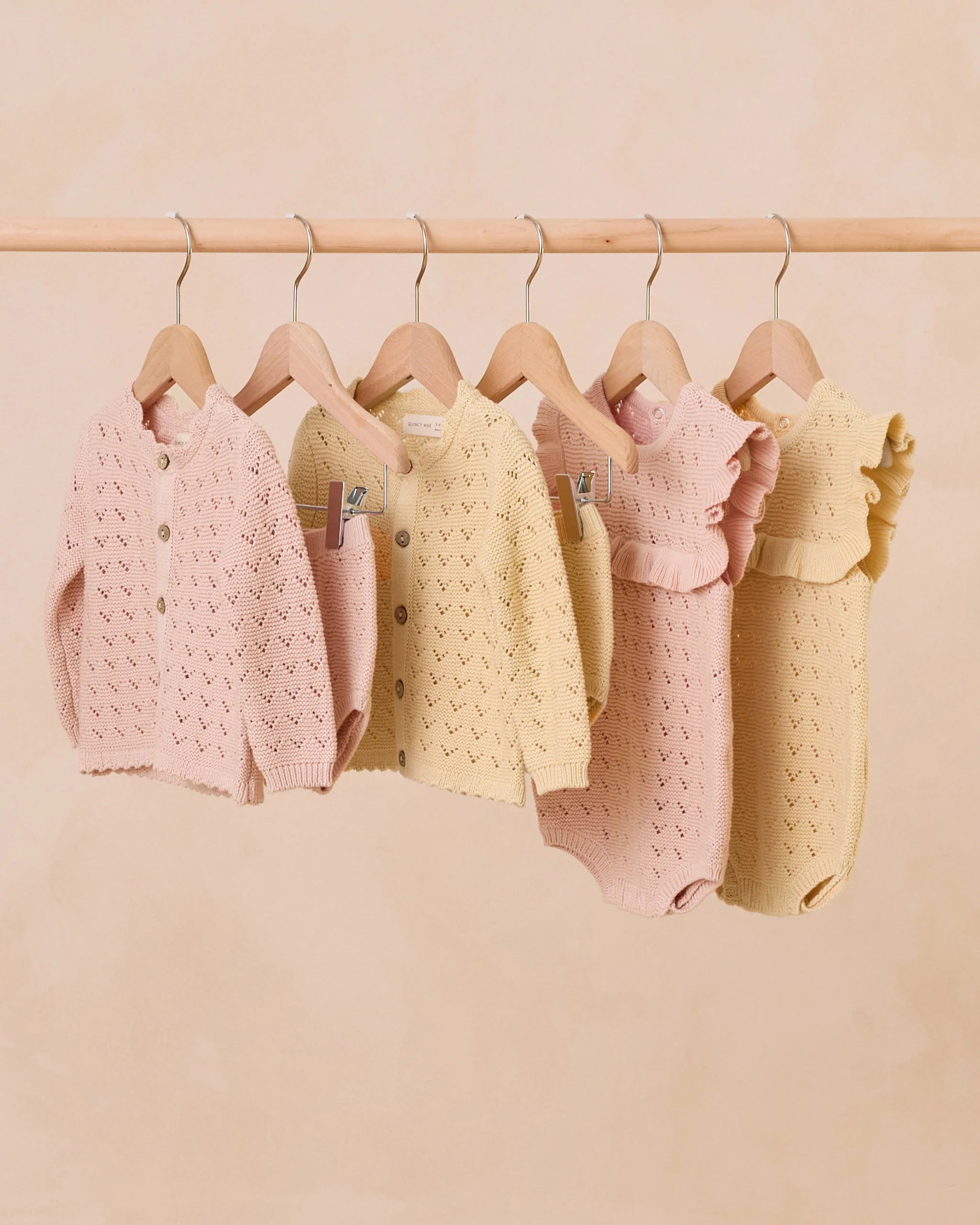 Pointelle Ruffle Romper - Bubblegum
