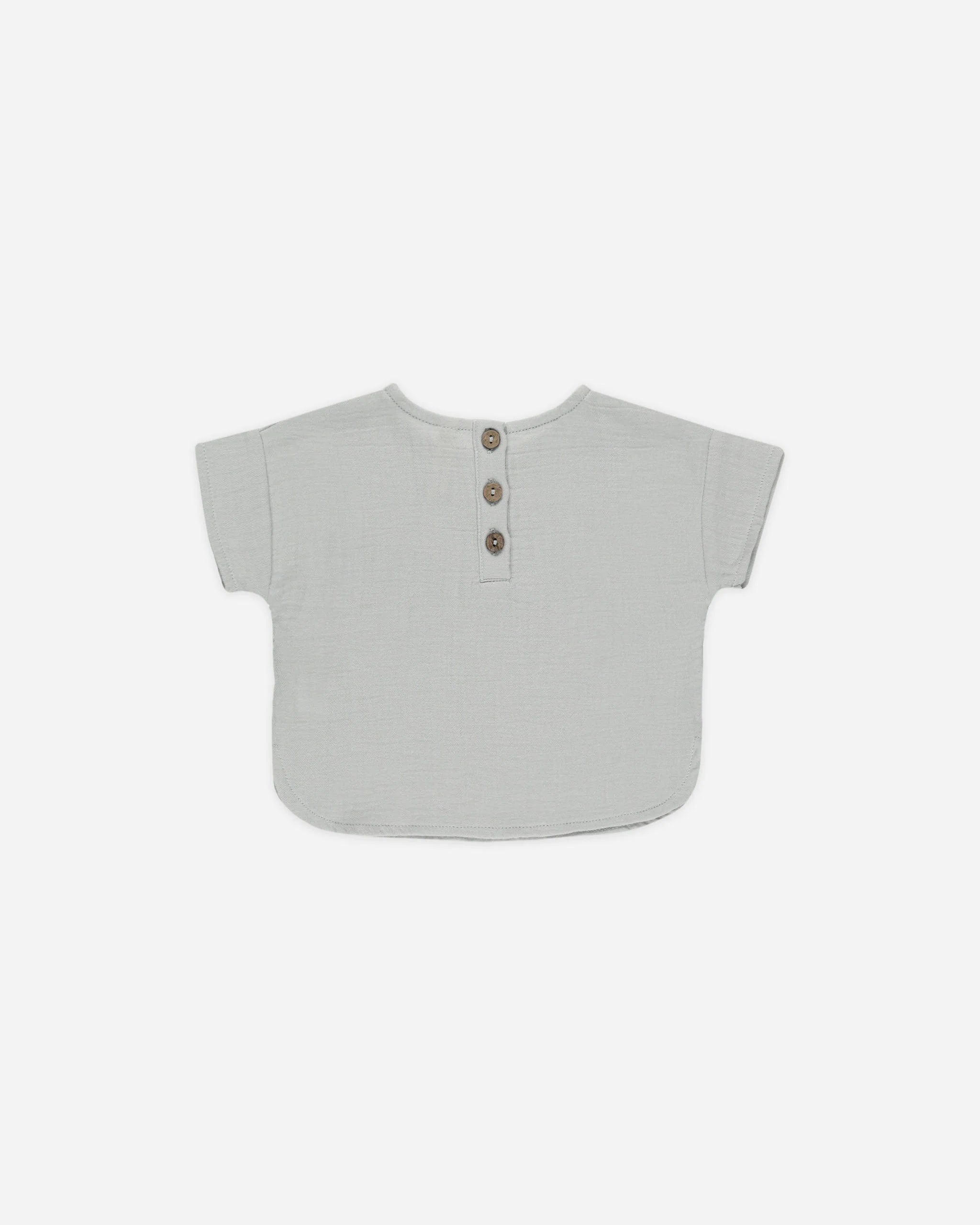 Woven Boxy Top + Short Set - Blue