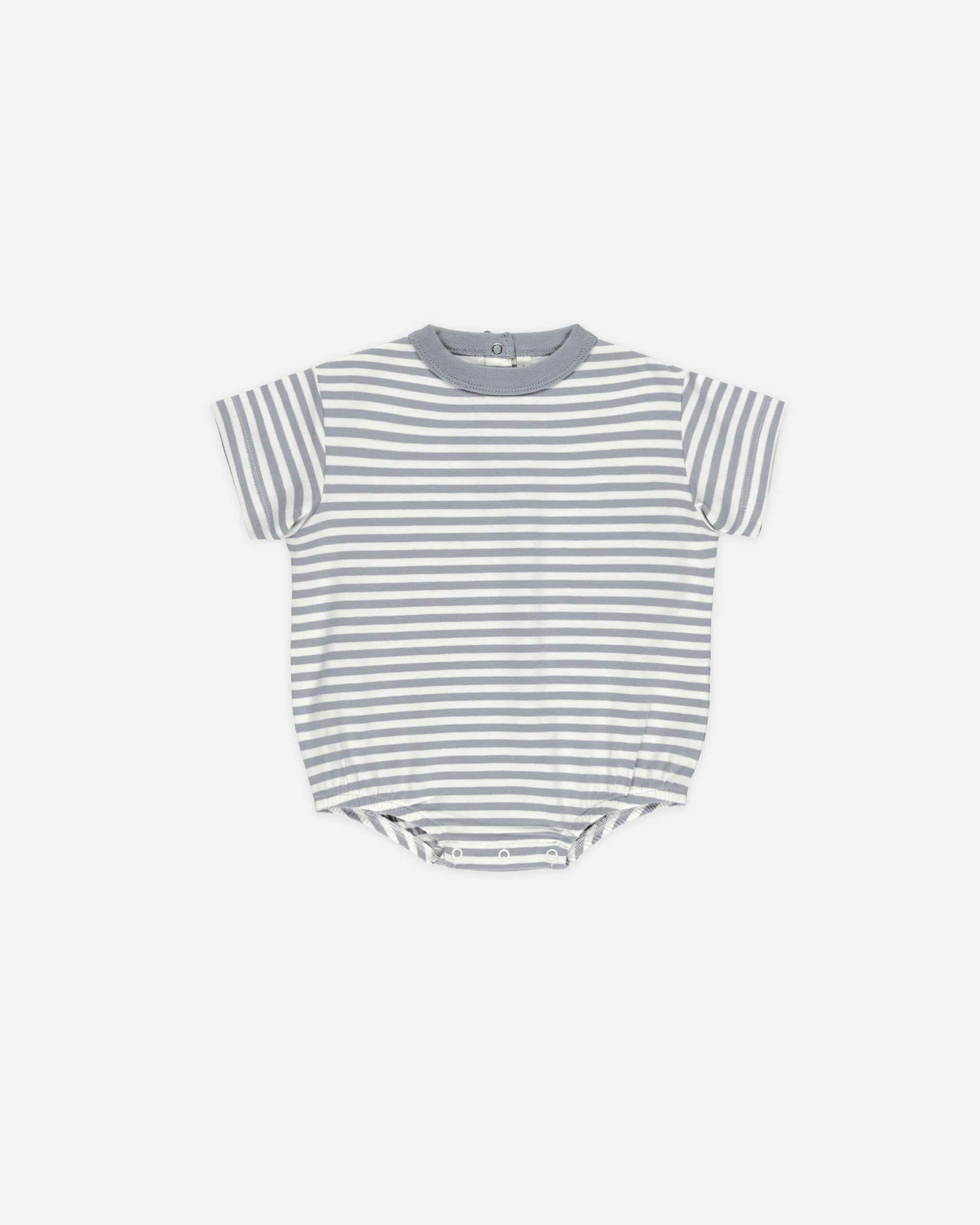 Relaxed Bubble Romper - Blue Stripe