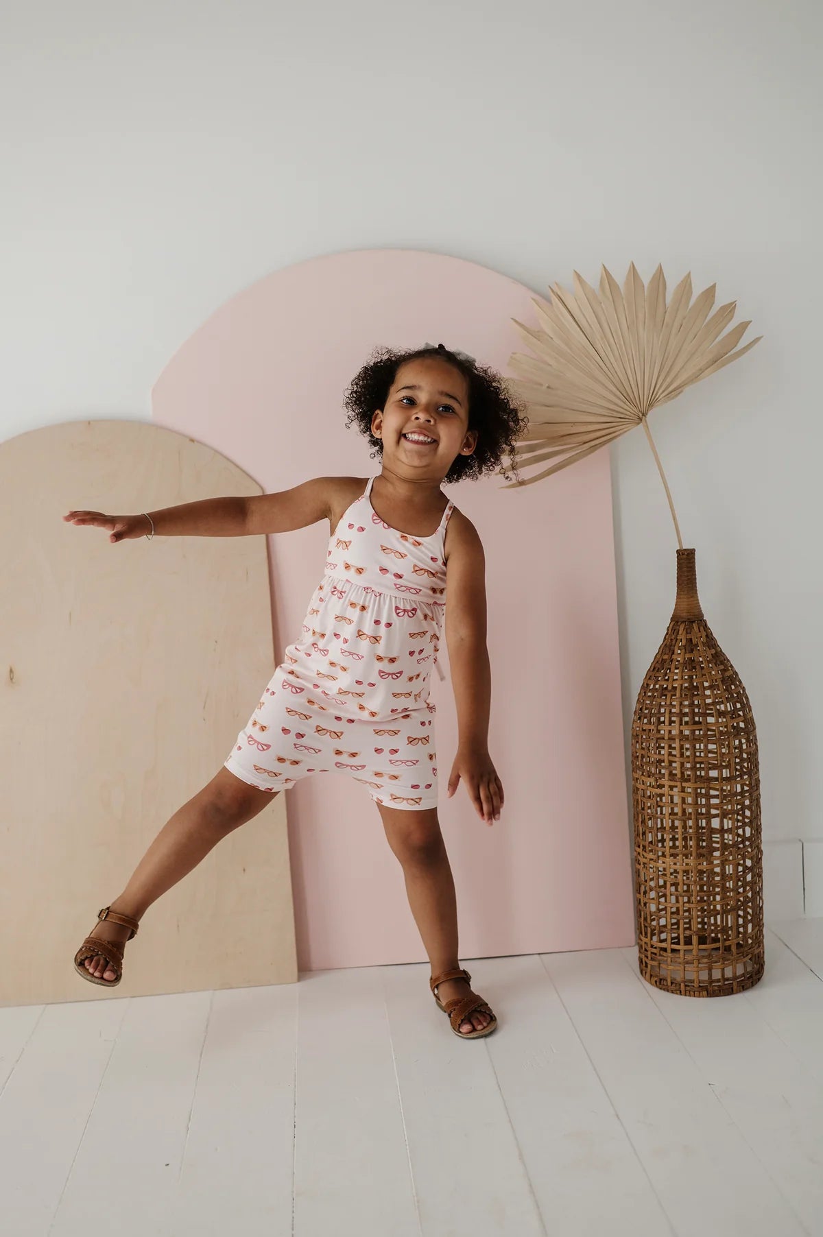 Girl's Tie-Back Romper - Retro Shades