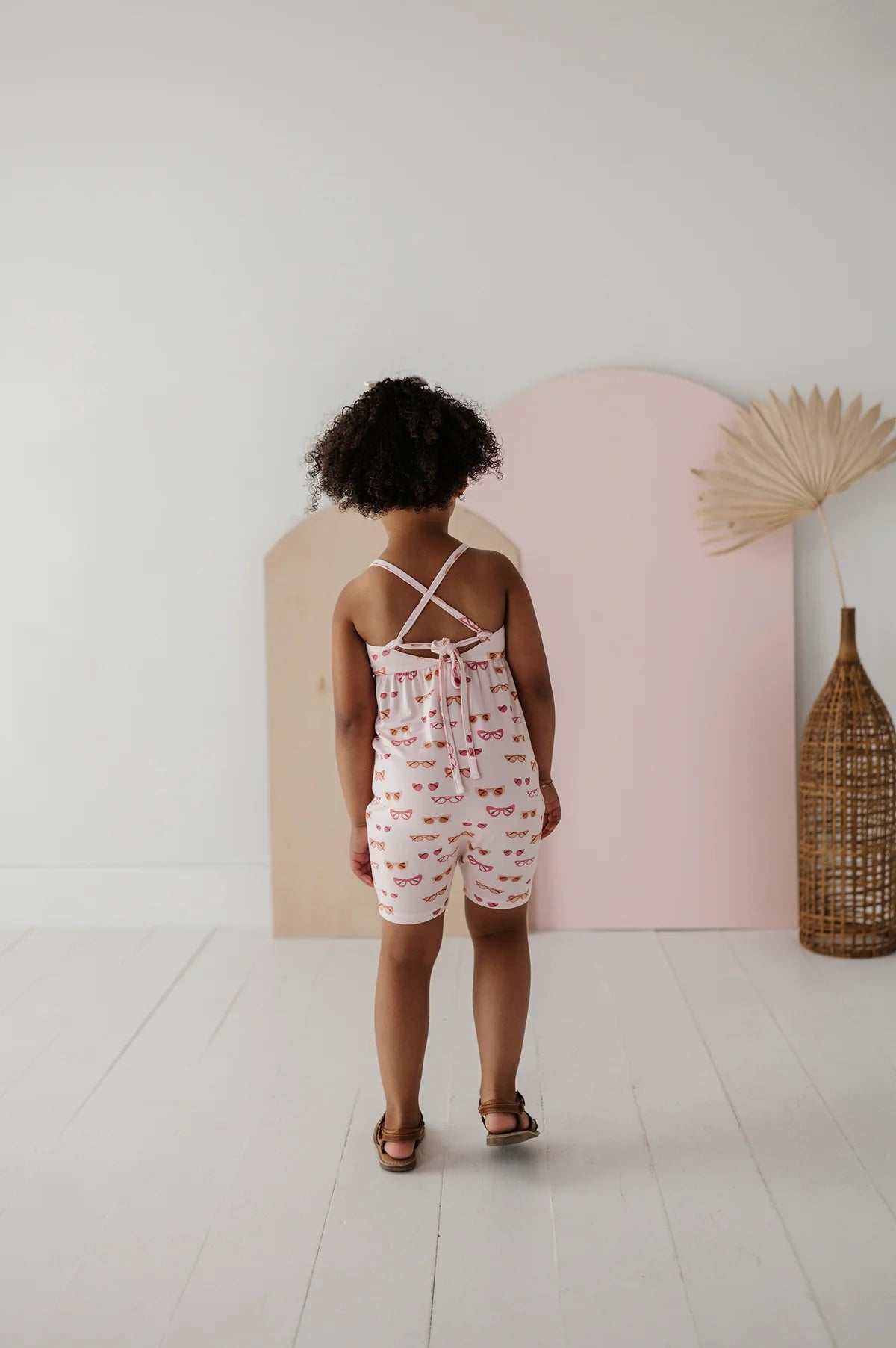 Girl's Tie-Back Romper - Retro Shades