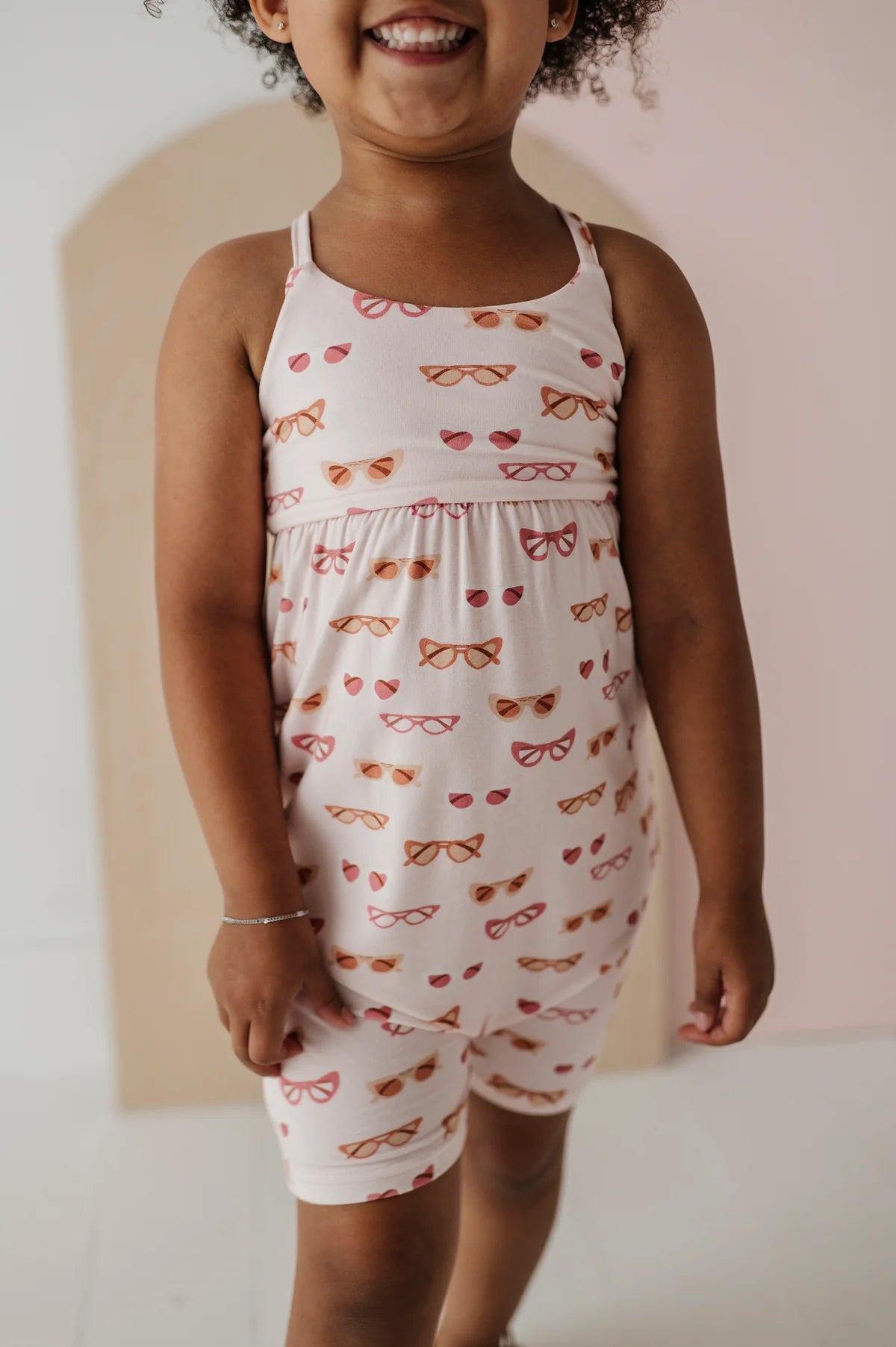 Girl's Tie-Back Romper - Retro Shades