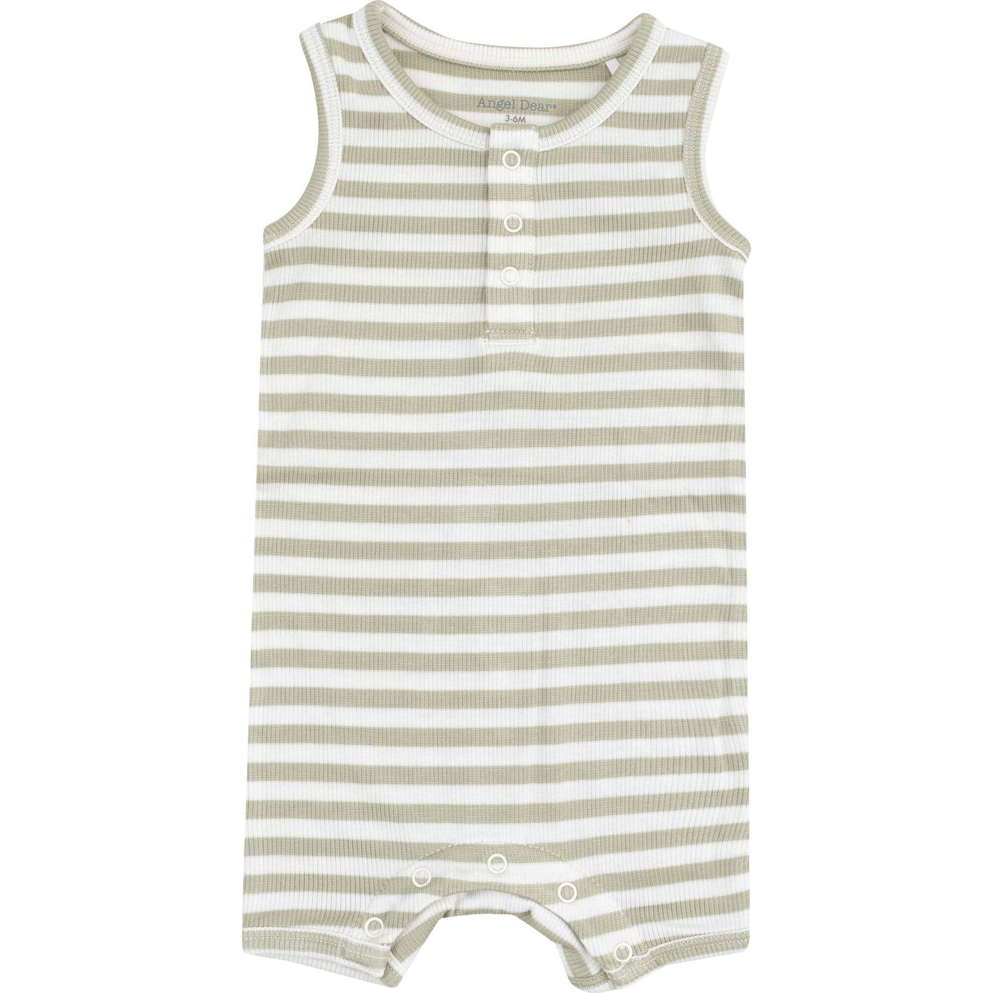 Sleeveless Shortie Romper - Sage Stripe