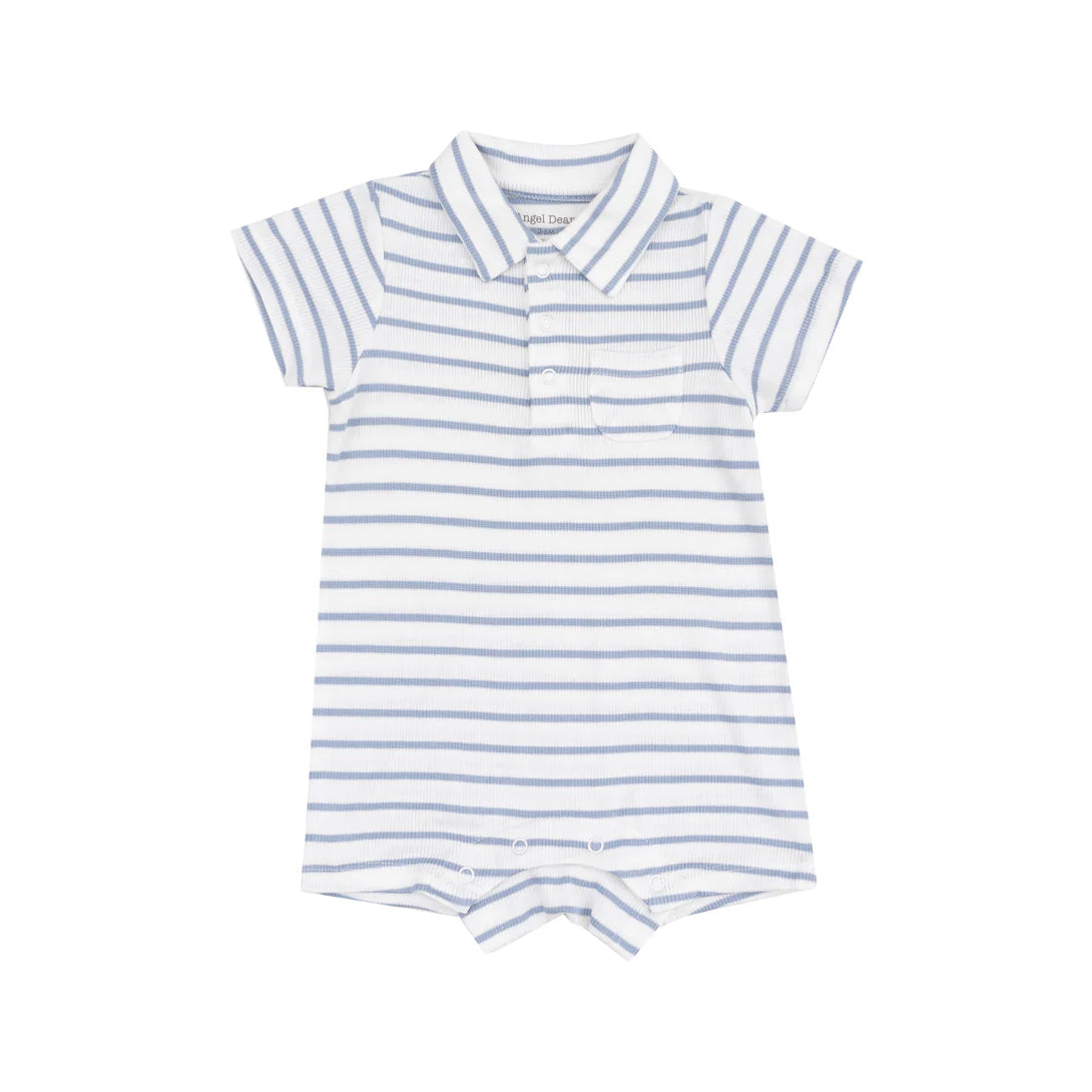 Polo Shortie - Blue Stripe