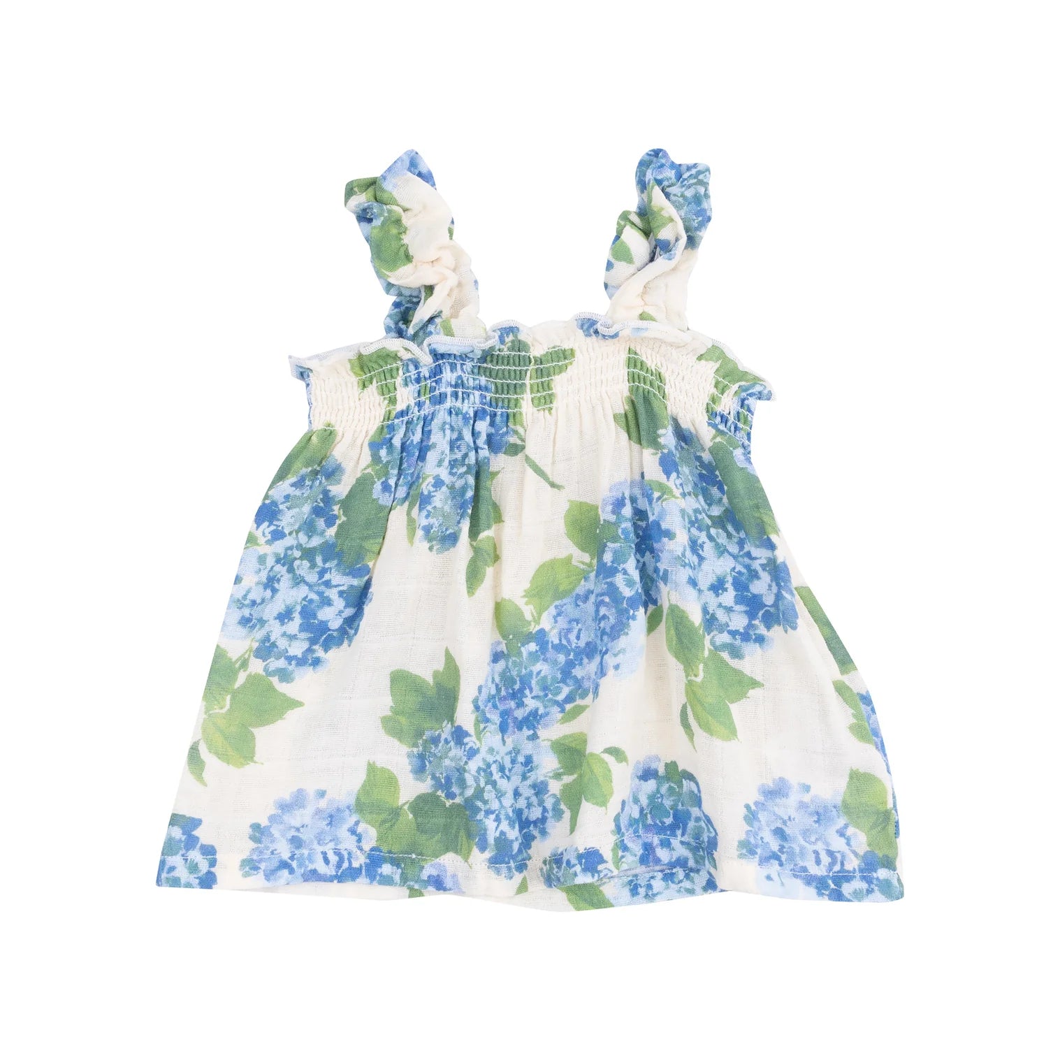 Ruffly Strap Top & Bloomer - Watercolor Hydrangeas