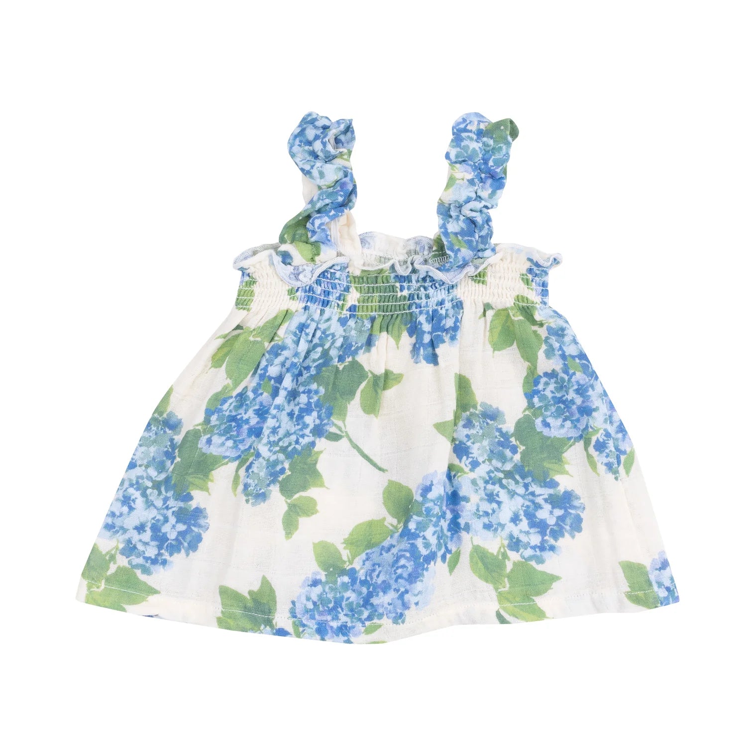 Ruffly Strap Top & Bloomer - Watercolor Hydrangeas