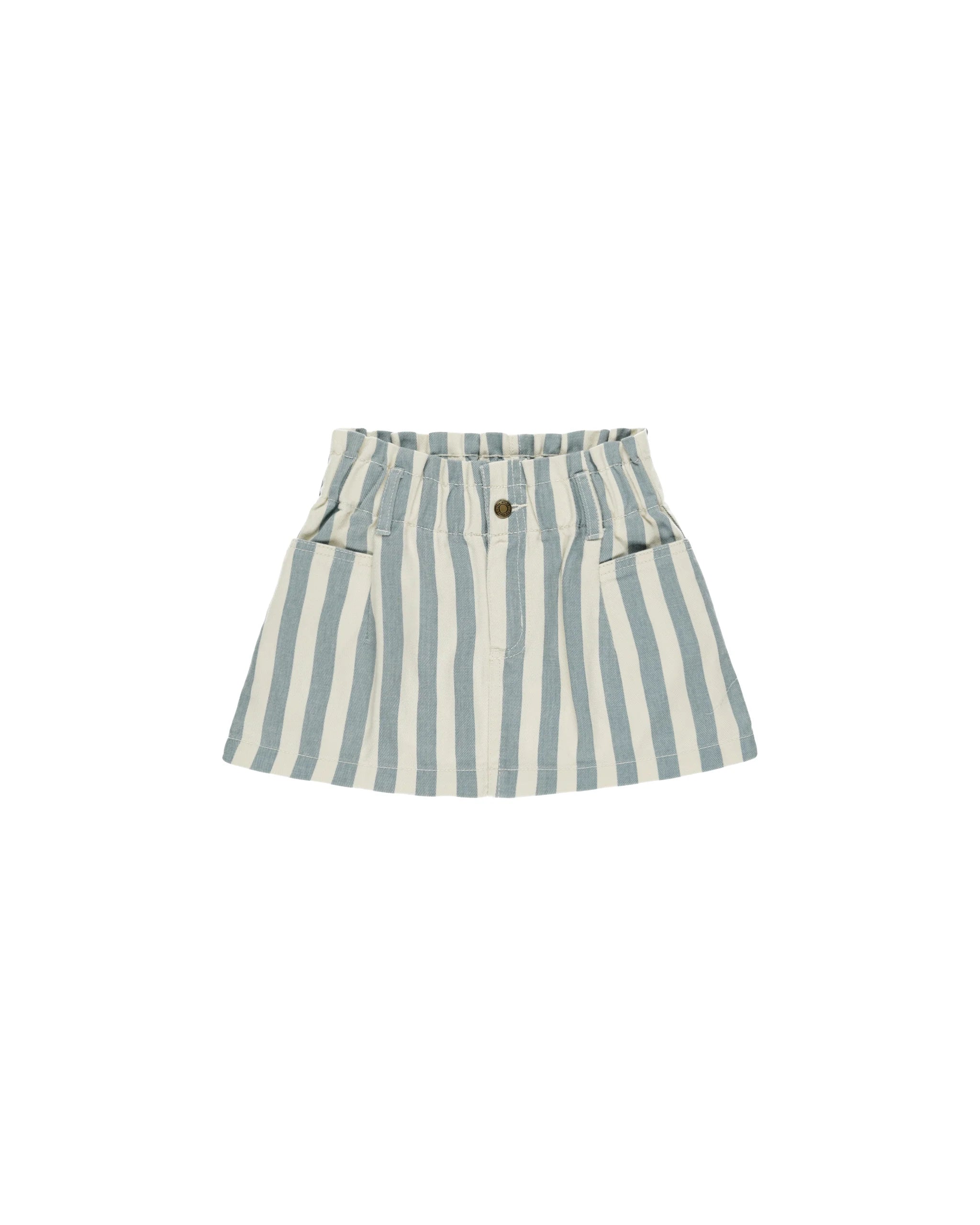 Denim Mini Skirt Ocean Stripe