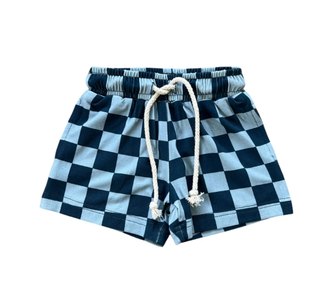 Boy’s Everyday Shorts - Checker in Navy