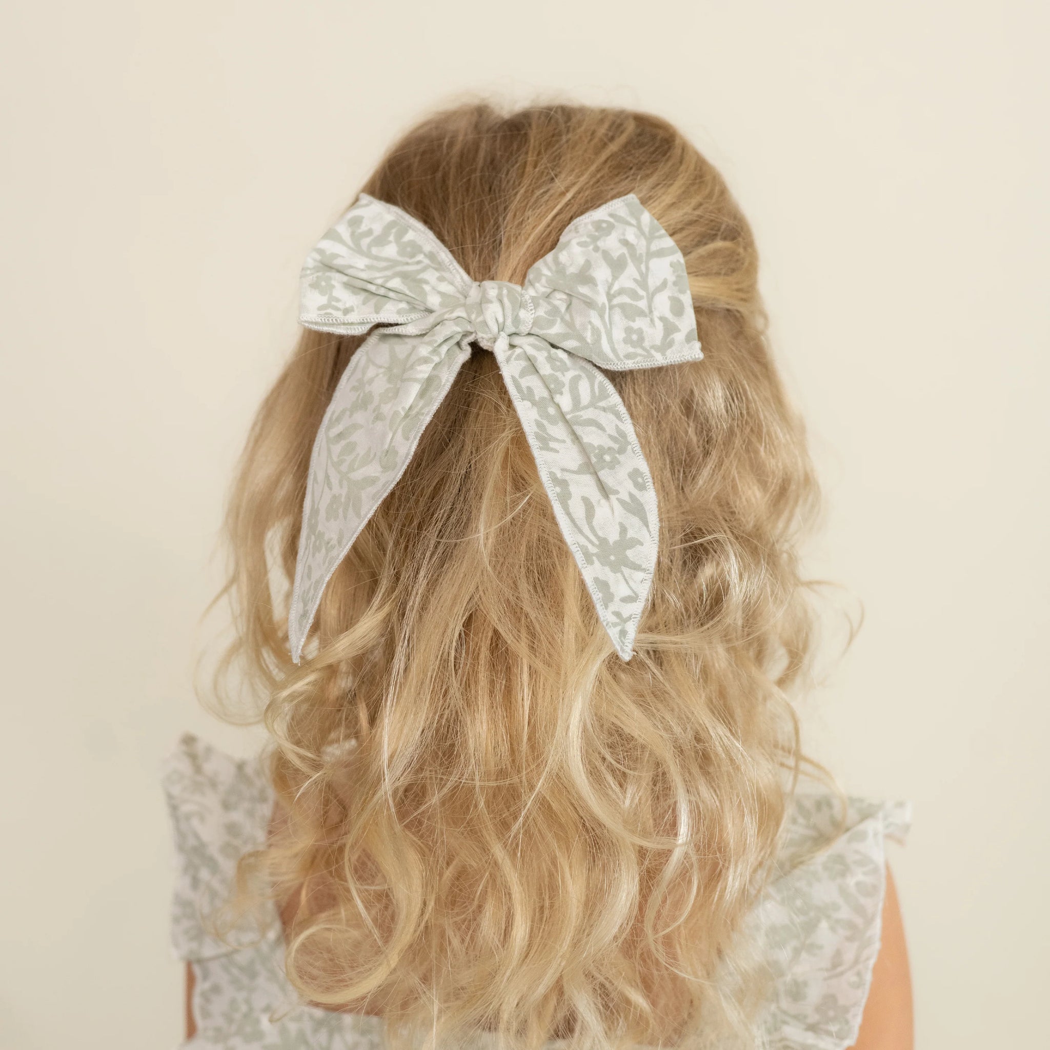 Hair Bow - Sage Floral