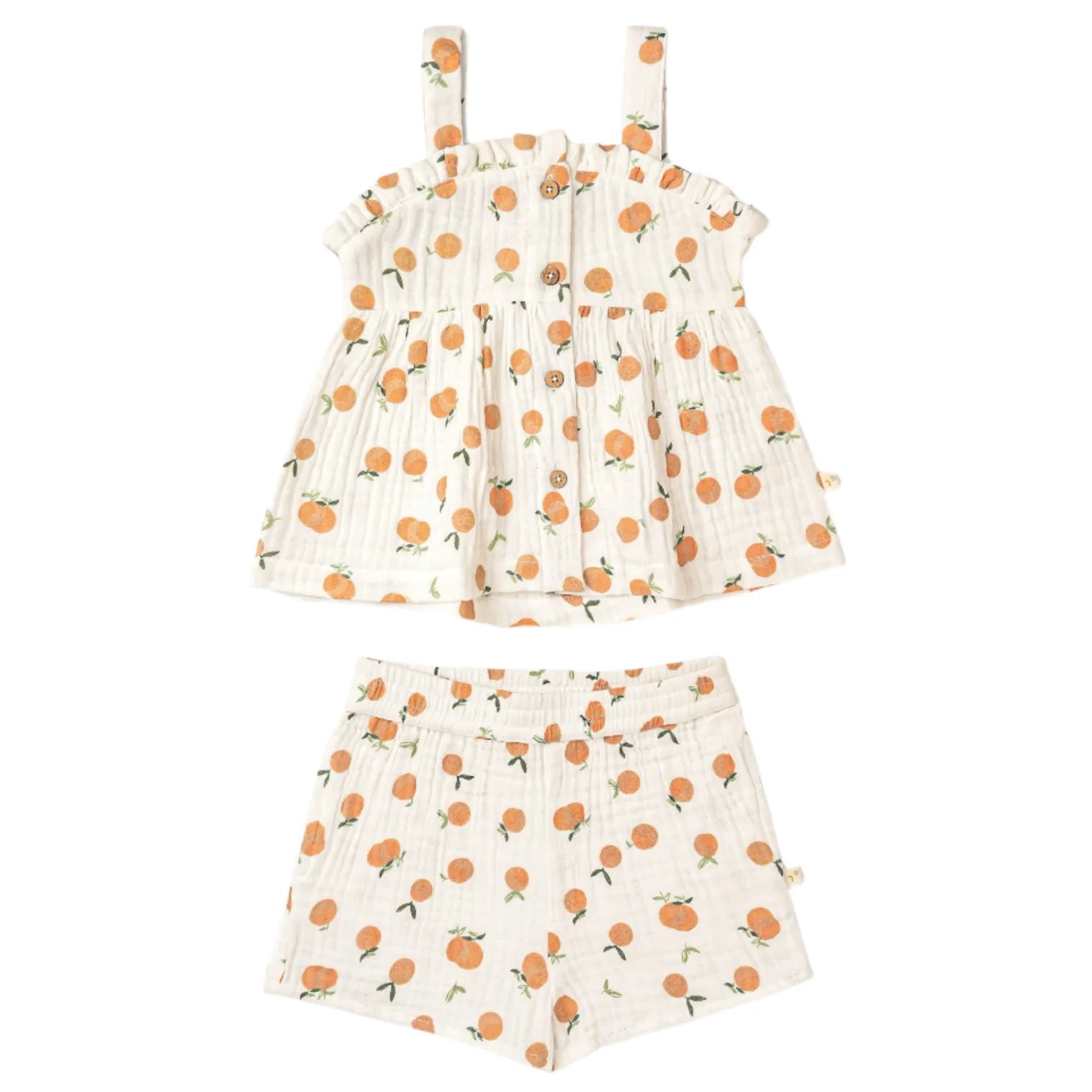 Organic Peplum Top & Shorts Set - Mandarin