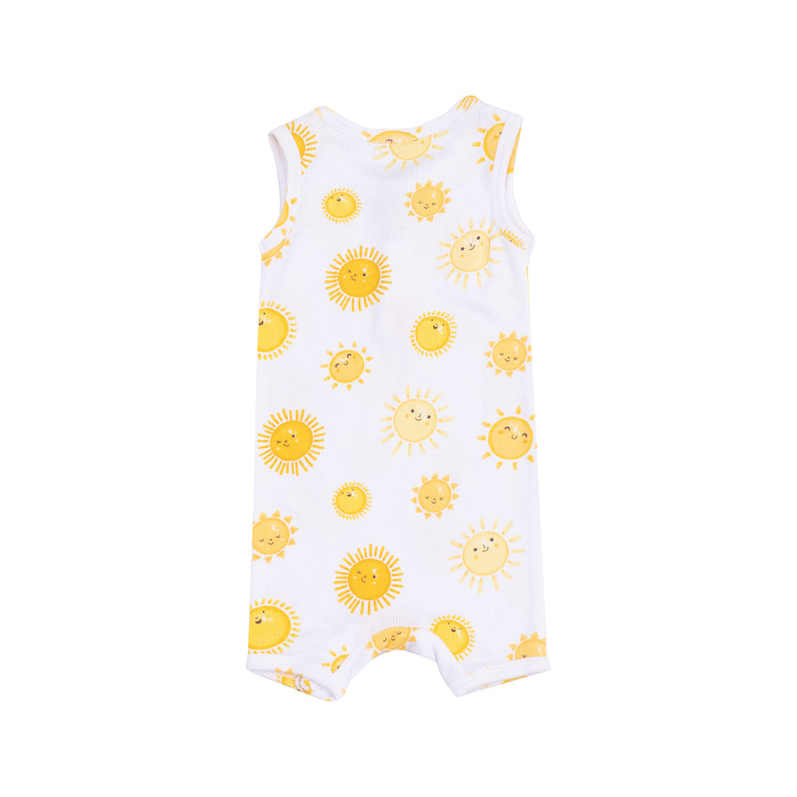 SLEEVELESS SHORTIE ROMPER - HAPPY SUNS