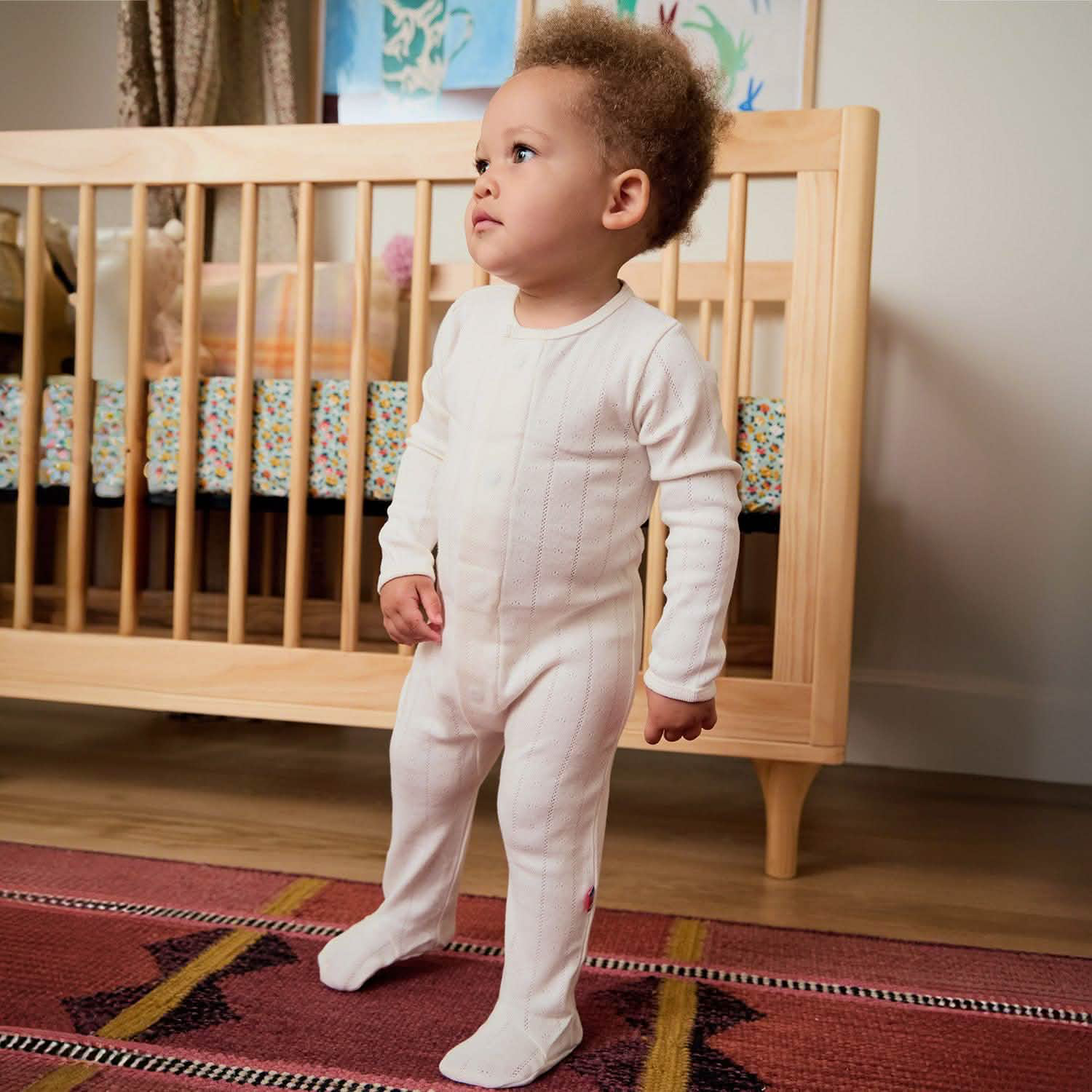 Love Lines Tofu Pointelle Magnetic Footie