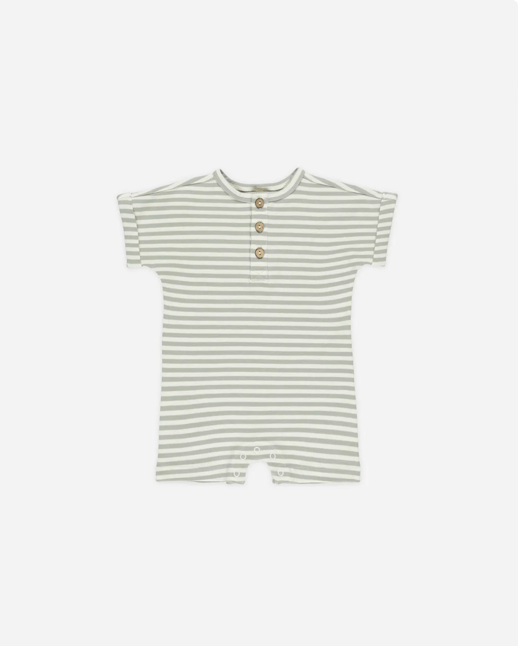 Short Sleeve One Piece / Sage Stripe