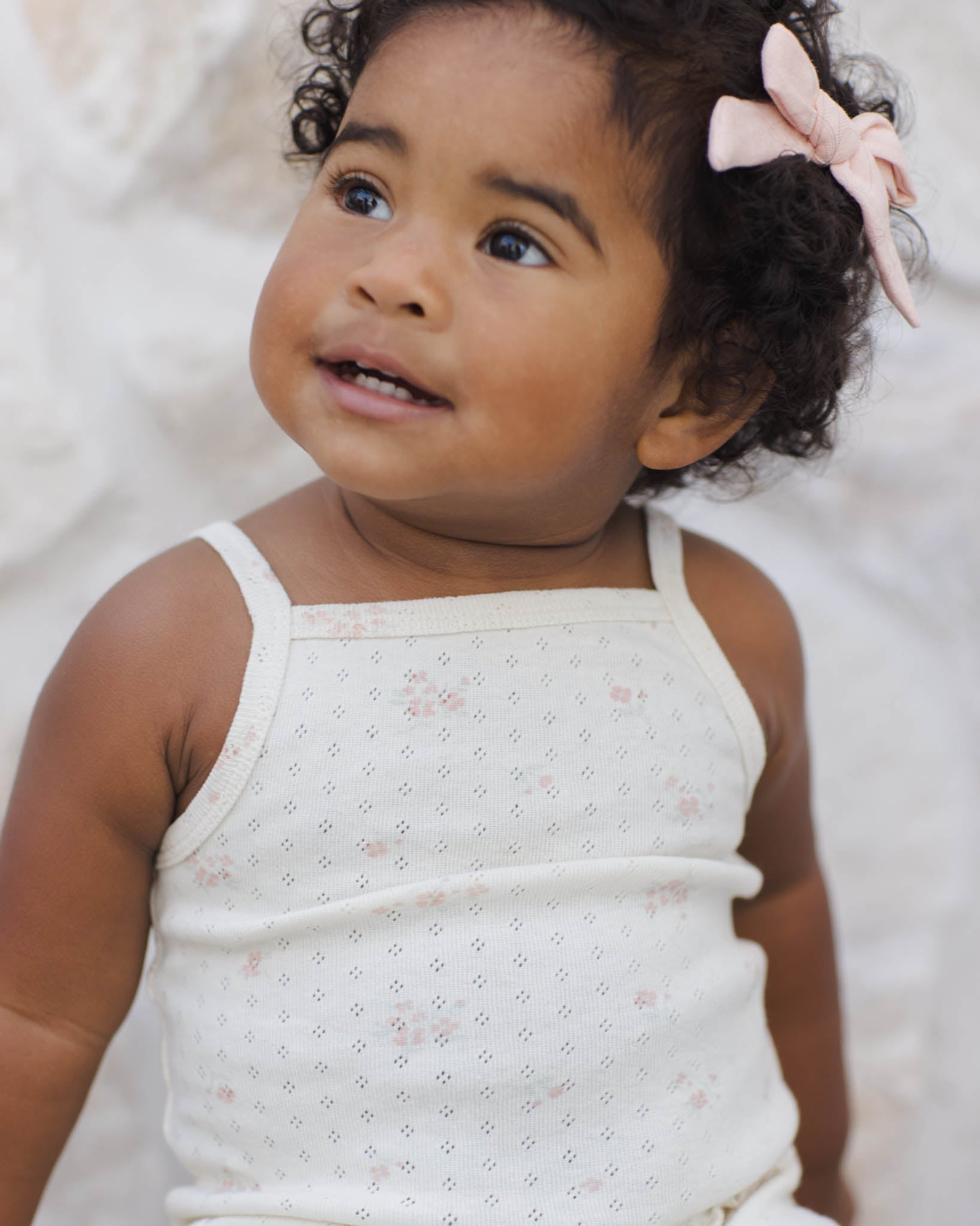 POINTELLE TANK + SHORTIE SET || PINK DITSY