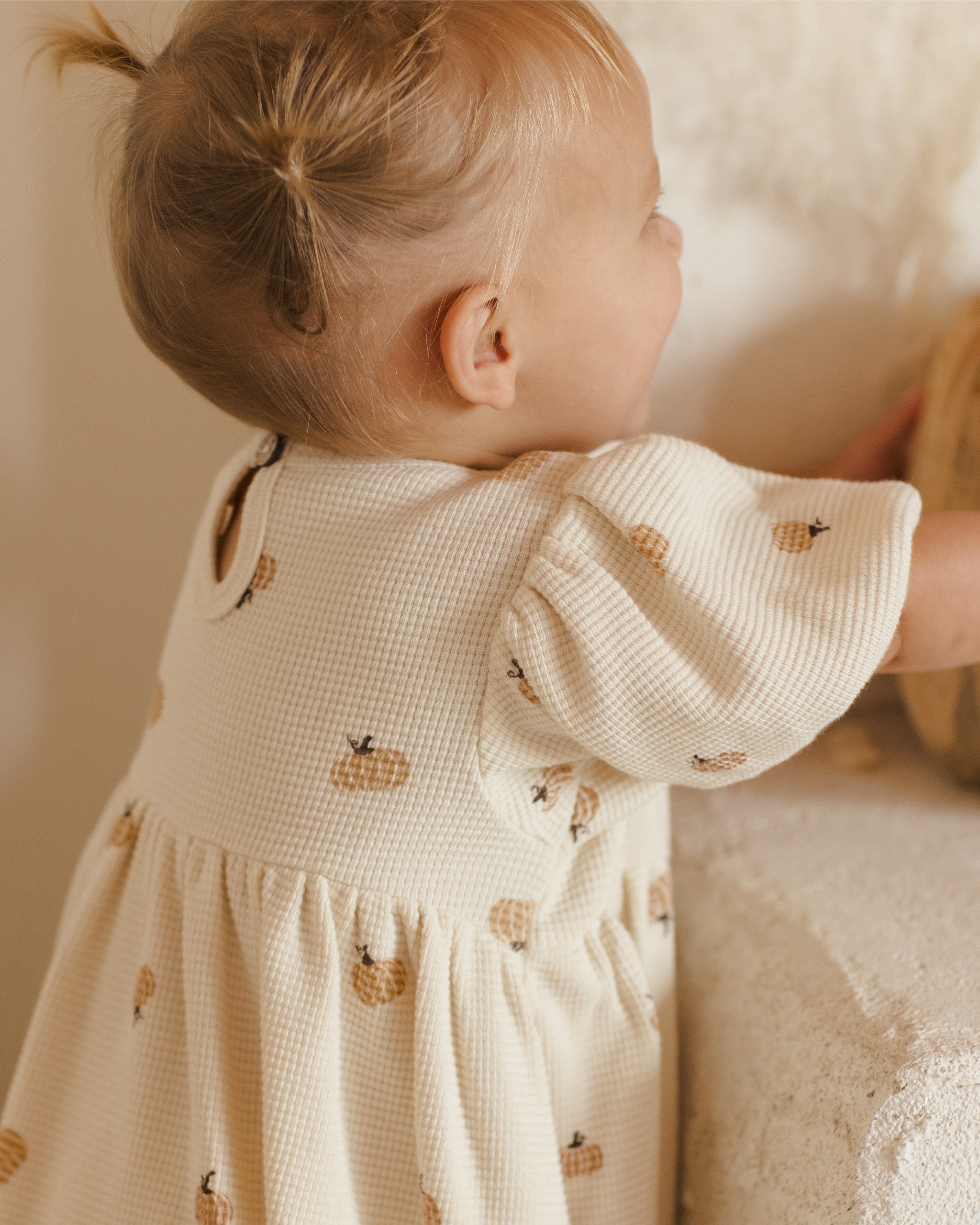 Waffle Babydoll Dress - Pumpkins