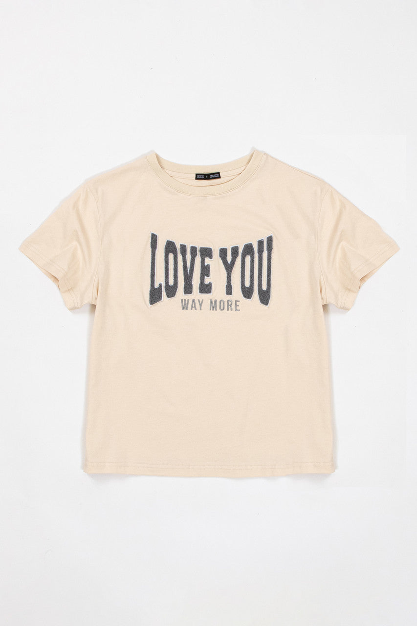 Chenille Love You More Cotton T Shirt