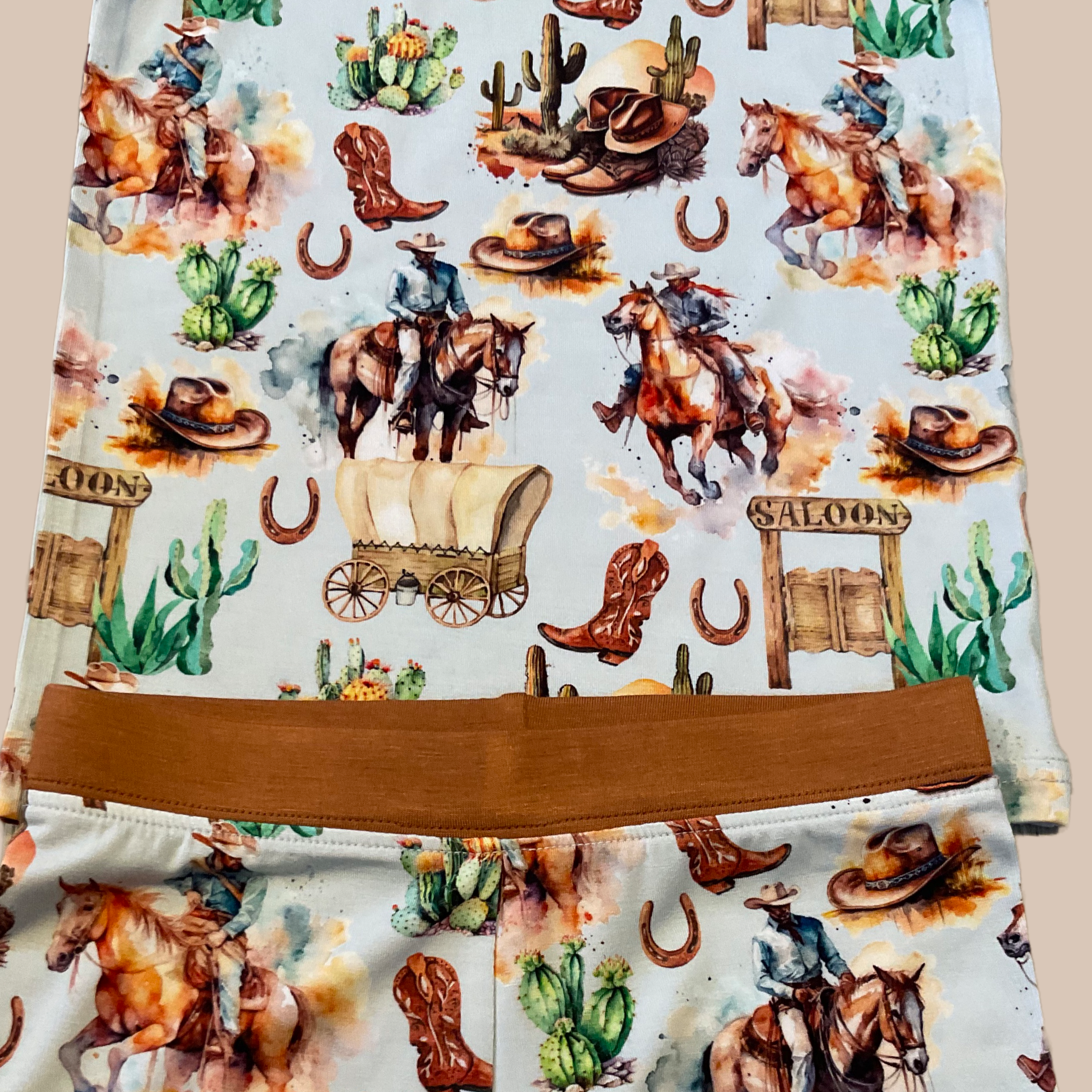 Rustic Rodeo Cowboy Premium Bamboo Two Piece Pajama Set