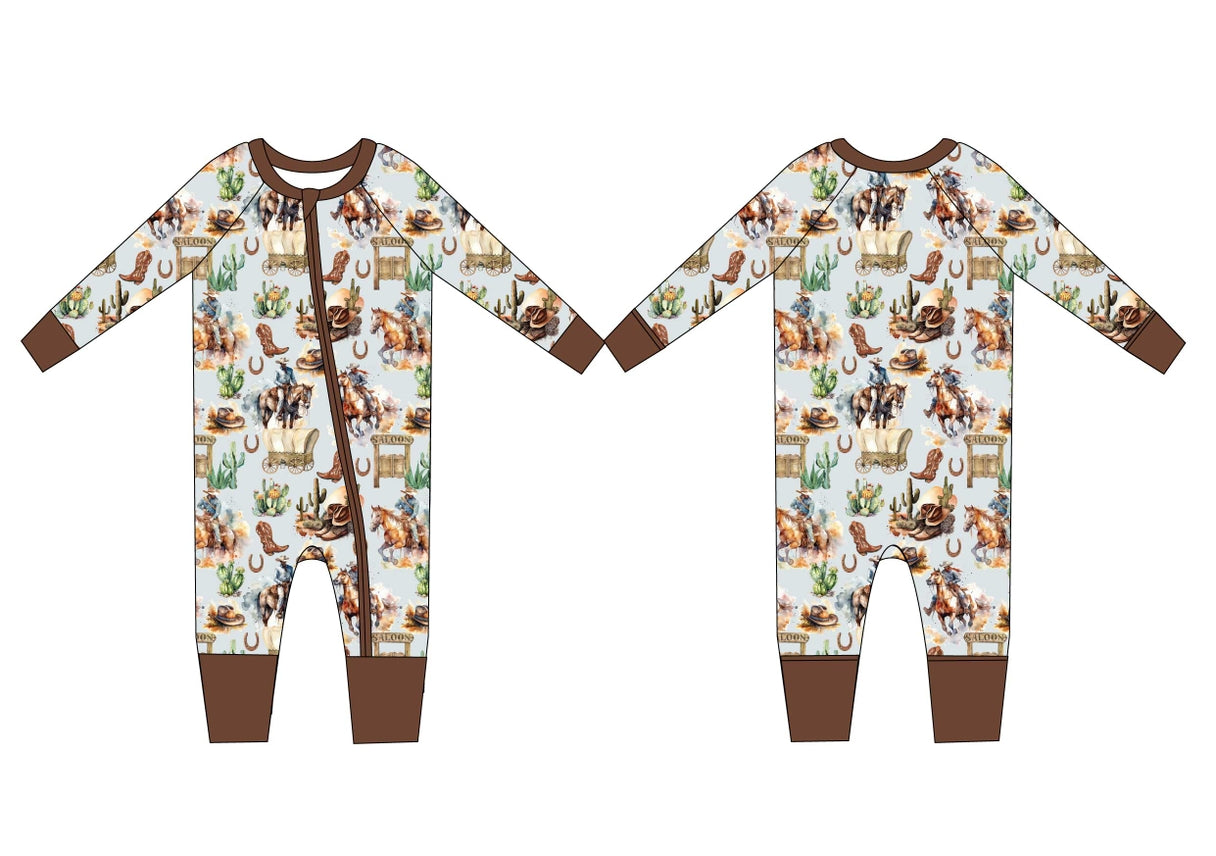 Rustic Rodeo Cowboy Premium Bamboo Two Piece Pajama Set