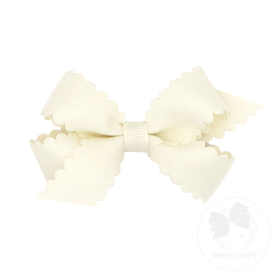 Mini Scallop Edge Grosgrain Bow