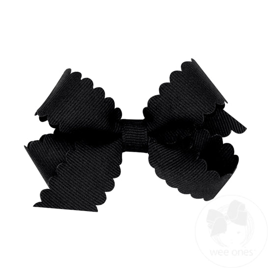 Mini Scallop Edge Grosgrain Bow