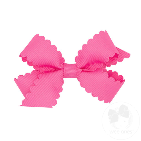 Mini Scallop Edge Grosgrain Bow