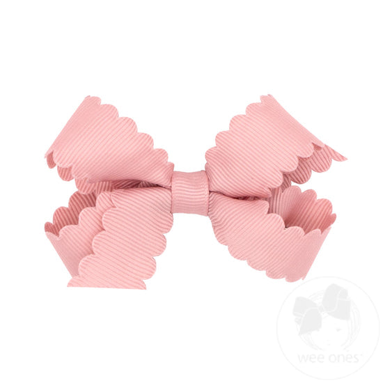 Mini Scallop Edge Grosgrain Bow