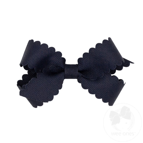 Mini Scallop Edge Grosgrain Bow