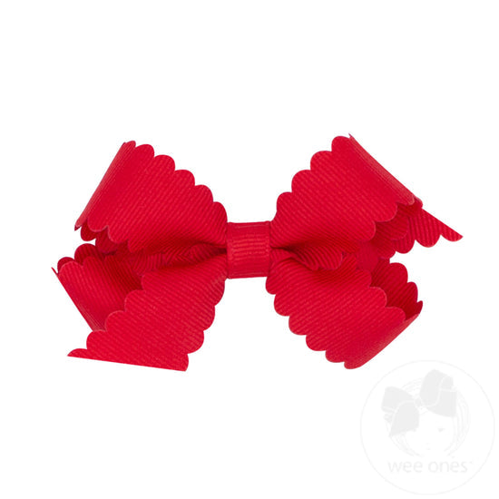 Mini Scallop Edge Grosgrain Bow