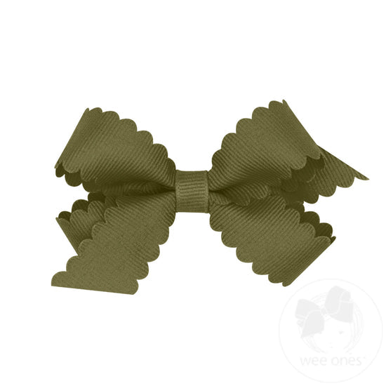 Mini Scallop Edge Grosgrain Bow