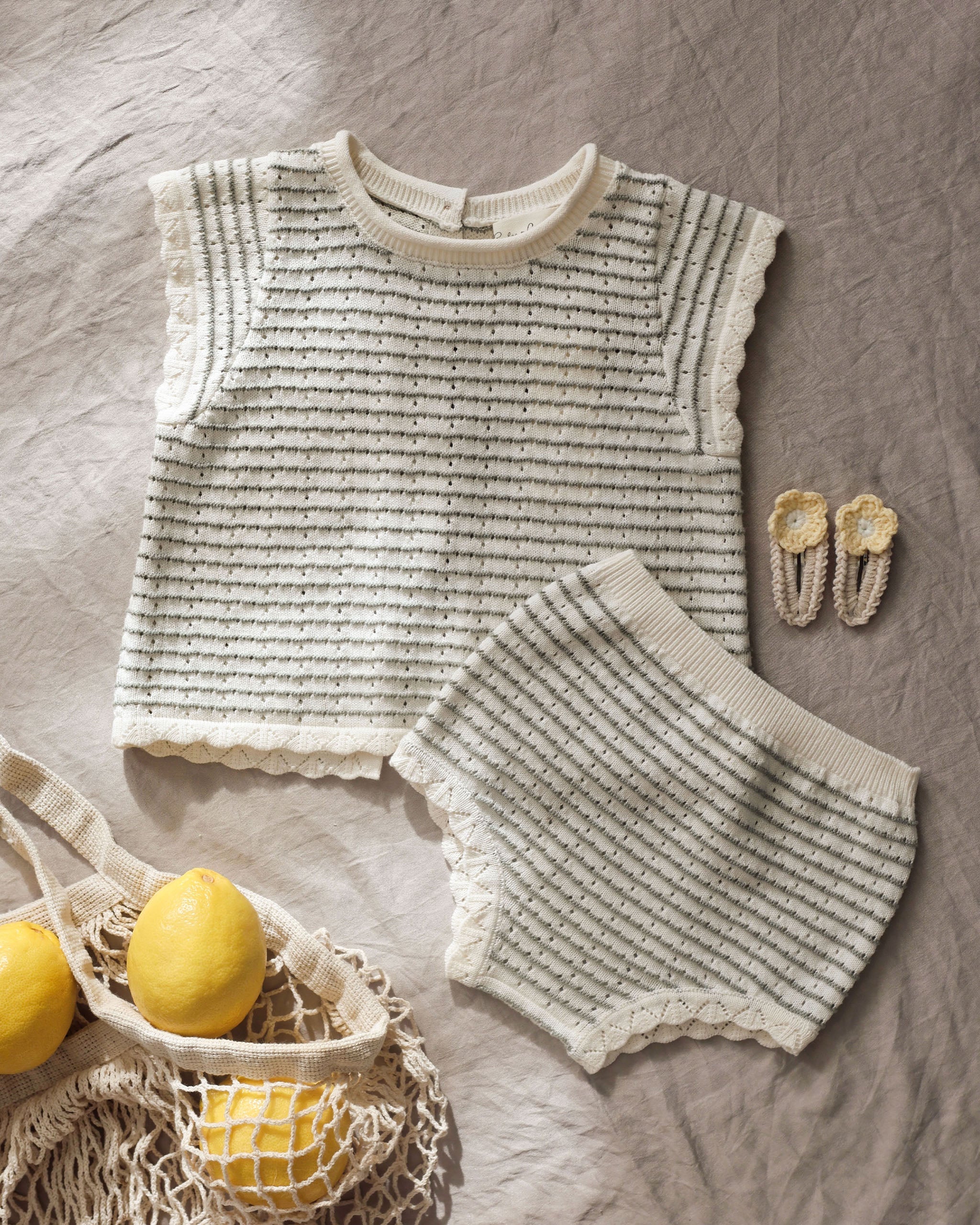 Scallop Knit Baby Set