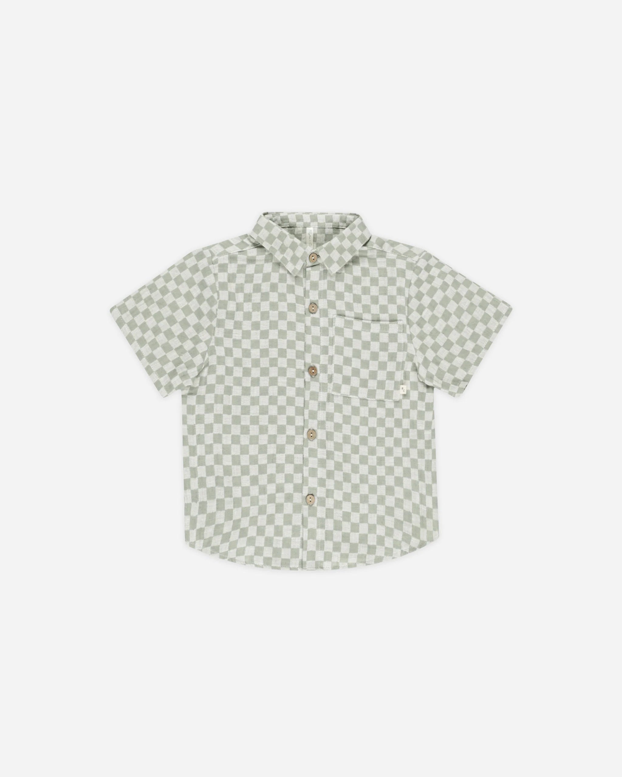 Collared Short Sleeve Shirt Sage Green