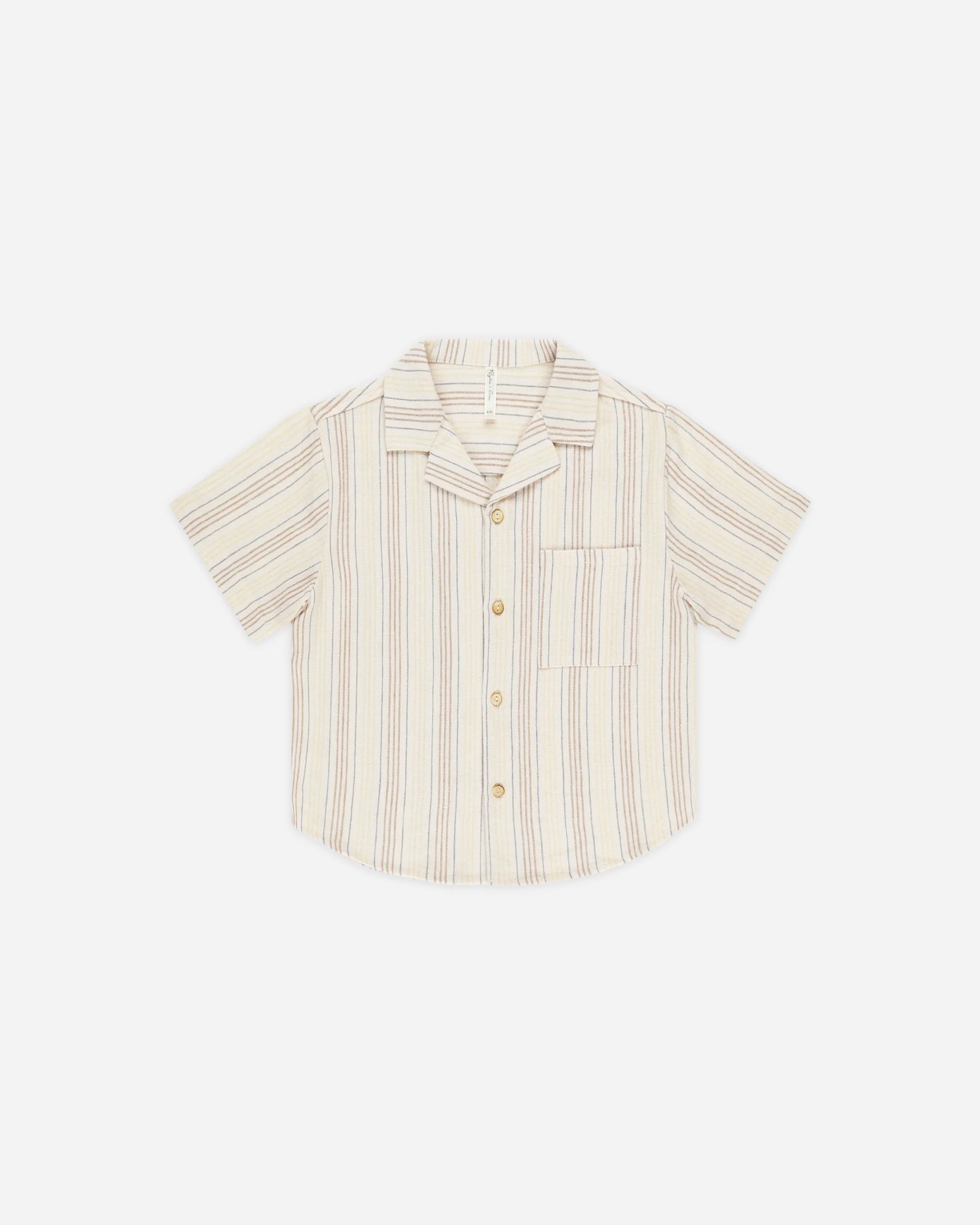 Lapel Collar Shirt Summer Stripes