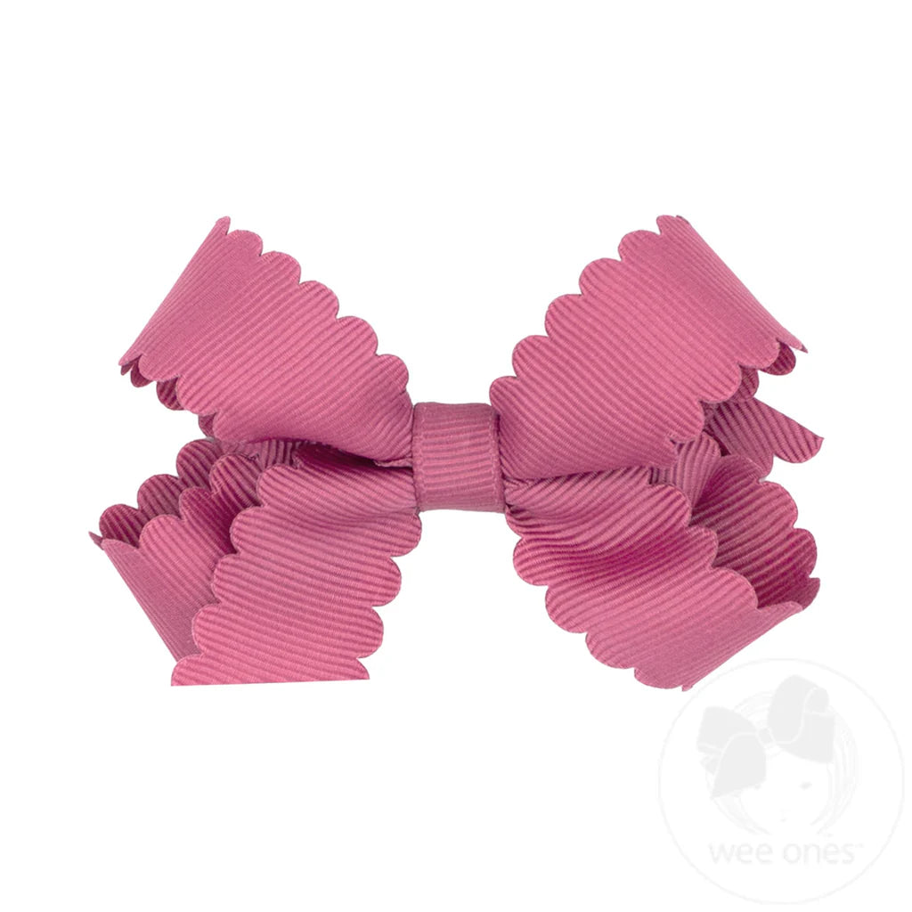 Mini Scallop Edge Grosgrain Bow