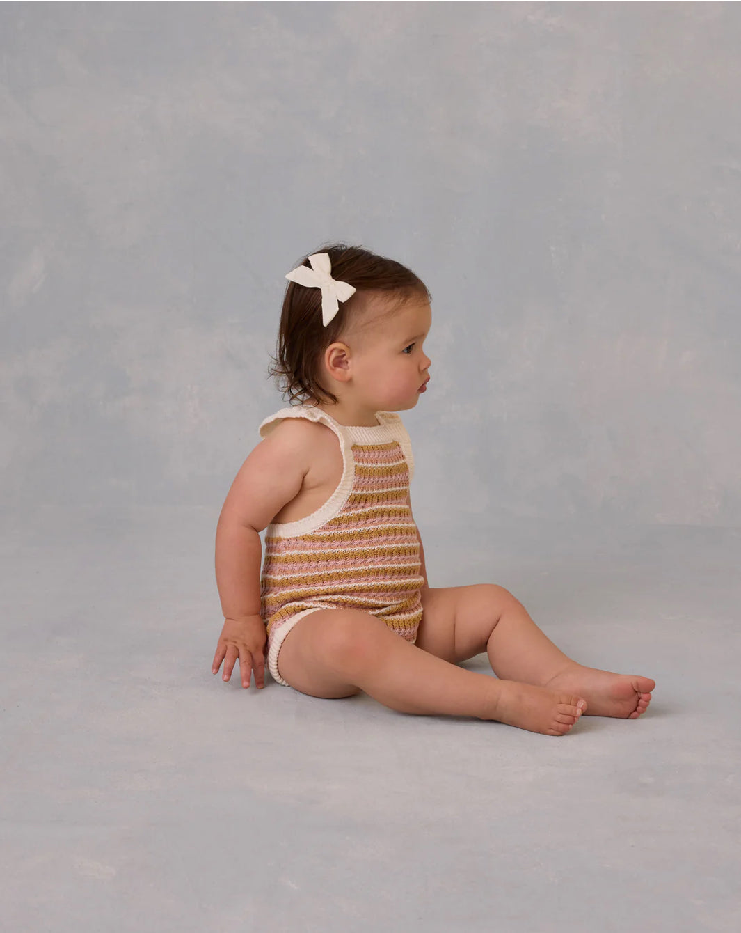 Crochet Romper || Pink Stripe